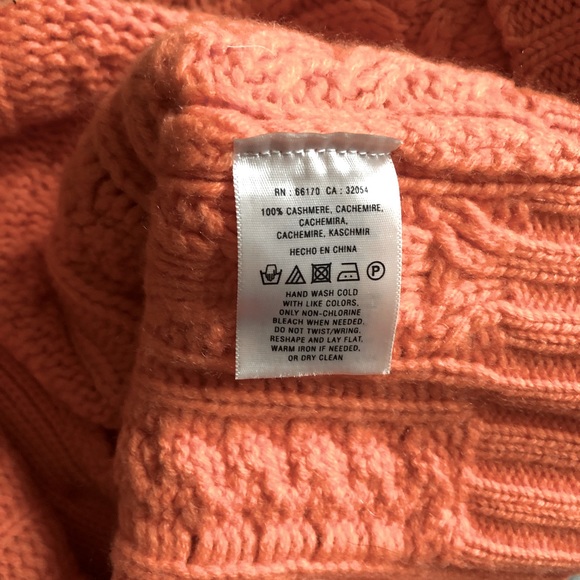 Anthropologie 'far away from close' orange cashmere cropped cardigan size S - Picture 7 of 8